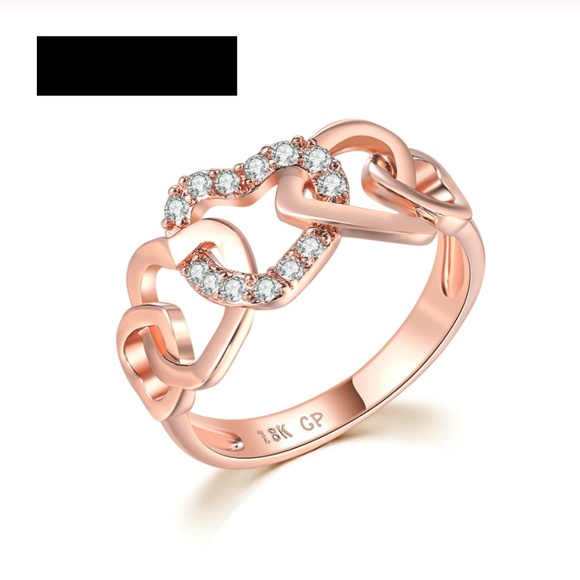 Jewelry - 18K Rose Gold Eternity True Love Heart Ring